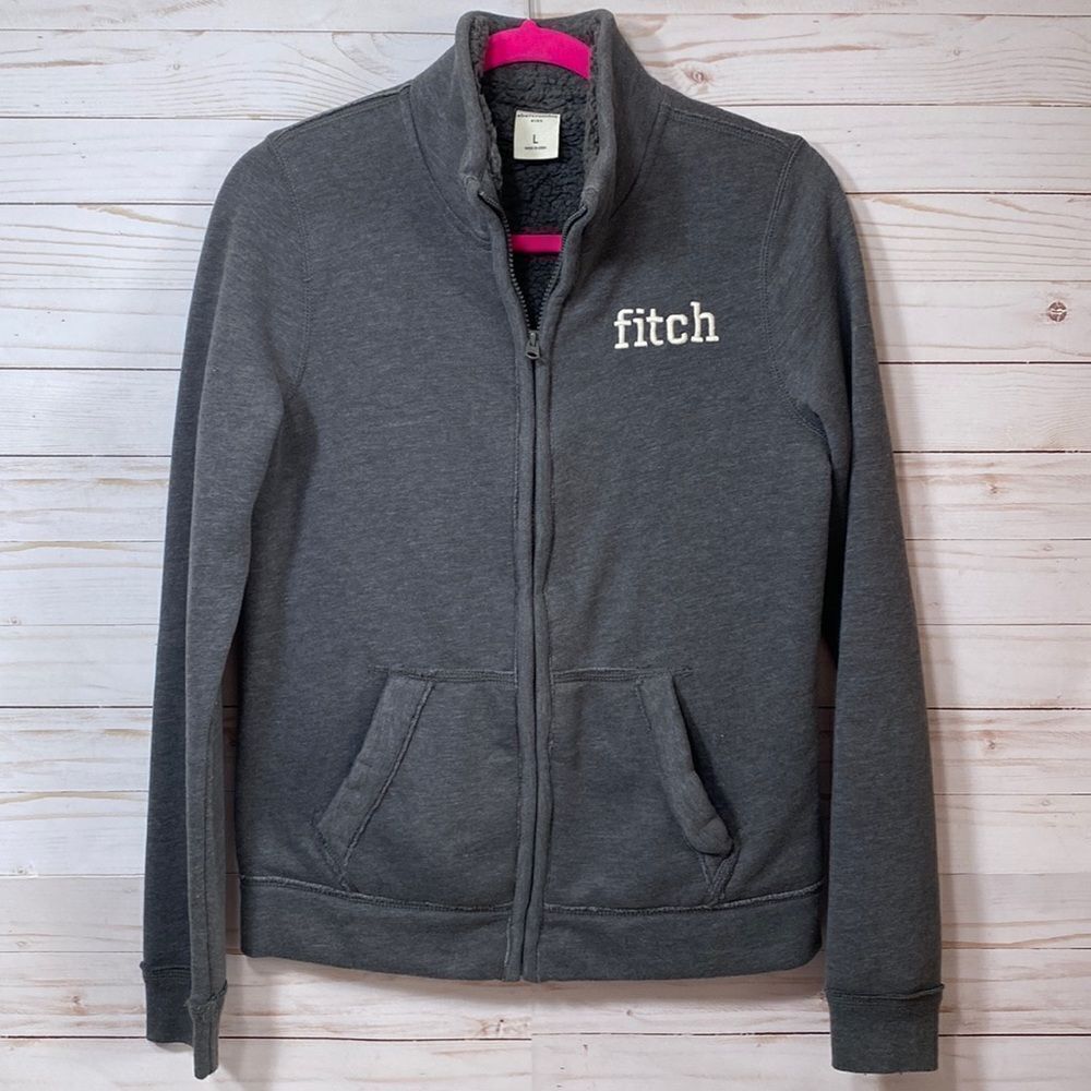 Abercrombie Kids Gray Zip Long Sleeve Jacket